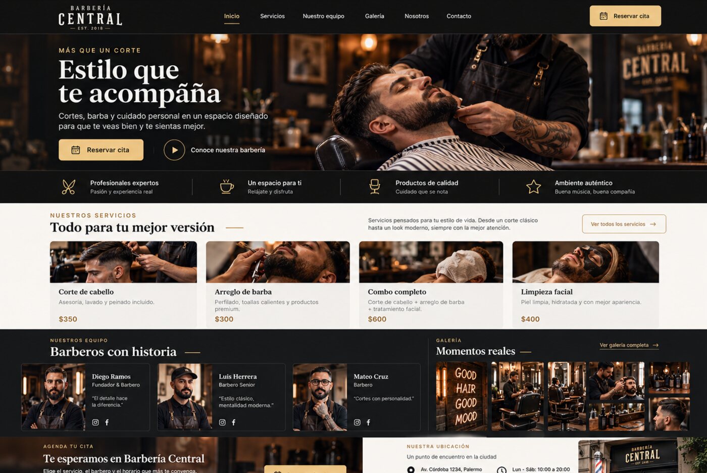 Barbería Central — barbería clásica