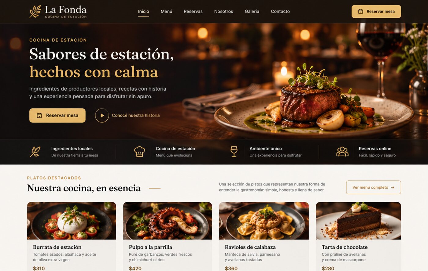 La Fonda — restaurante de cocina de estación